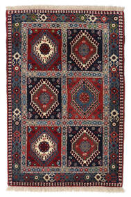  Yalameh Teppe 87X132 Ekte Orientalsk Håndknyttet Mørk Grå/Mørk Brun (Ull, Persia/Iran)