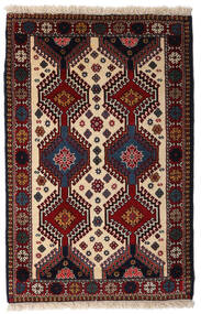  Yalameh Teppe 83X127 Ekte Orientalsk Håndknyttet Mørk Rød/Lysbrun (Ull, Persia/Iran)