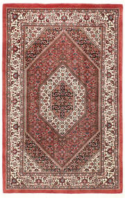  Bidjar Med Silke Teppe 95X150 Ekte Orientalsk Håndknyttet Mørk Brun/Brun (Ull/Silke, Persia/Iran)