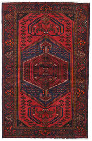  Hamadan Teppe 130X201 Ekte Orientalsk Håndknyttet Mørk Rød/Mørk Brun (Ull, Persia/Iran)