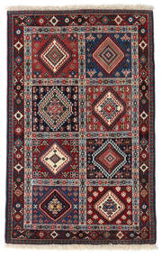  Yalameh Teppe 84X132 Ekte Orientalsk Håndknyttet Mørk Brun/Mørk Rød (Ull, Persia/Iran)