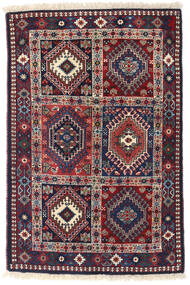  Yalameh Teppe 80X120 Ekte Orientalsk Håndknyttet Svart/Mørk Rød (Ull, Persia/Iran)