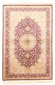  Orientalsk Ghom Silke Teppe Teppe 100X153 Beige/Brun (Silke, Persia/Iran)