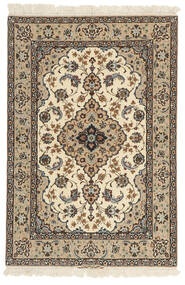  Isfahan Silkerenning Teppe 112X166 Ekte Orientalsk Håndknyttet Beige/Oransje ()