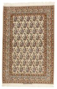  Isfahan Silkerenning Teppe 111X166 Ekte Orientalsk Håndknyttet Brun/Lysbrun ( Persia/Iran)