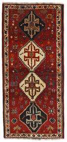  Ghashghai Teppe 87X189 Ekte Orientalsk Håndknyttet Teppeløpere Mørk Rød/Svart (Ull, Persia/Iran)
