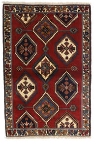  Yalameh Teppe 105X156 Ekte Orientalsk Håndknyttet Mørk Rød, Rød (Ull, Persia/Iran)