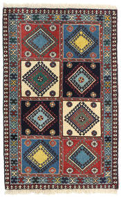 Yalameh Teppe 60X95 Ekte Orientalsk Håndknyttet Mørk Blå/Mørk Rød (Ull, Persia/Iran)