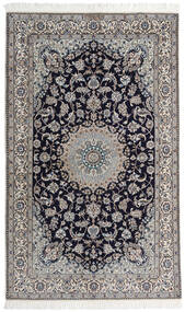 Nain 9La Teppe 132X220 Ekte Orientalsk Håndknyttet Lys Grå/Mørk Blå ( Persia/Iran)