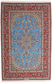  Isfahan Silkerenning Teppe 164X256 Ekte Orientalsk Håndknyttet Rød, Grå ()