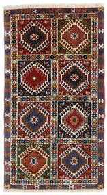  Yalameh Teppe 60X105 Ekte Orientalsk Håndknyttet Mørk Rød/Svart (Ull, Persia/Iran)