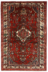  Hosseinabad Teppe 133X204 Ekte Orientalsk Håndknyttet Mørk Rød/Rød (Ull, )