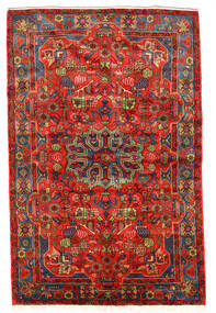  Nahavand Old Teppe 157X243 Ekte Orientalsk Håndknyttet Mørk Rød/Rød (Ull, Persia/Iran)
