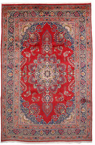  Mashad Teppe 193X295 Ekte Orientalsk Håndknyttet Mørk Rød/Mørk Grå (Ull, Persia/Iran)
