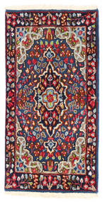  Kerman Teppe 57X114 Ekte Orientalsk Håndknyttet Mørk Lilla/Mørk Rød (Ull, Persia/Iran)
