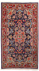  Kerman Teppe 89X161 Ekte Orientalsk Håndknyttet Mørk Rød/Mørk Blå (Ull, Persia/Iran)