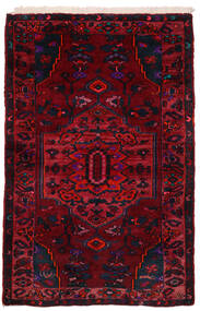  Hamadan Teppe 150X225 Ekte Orientalsk Håndknyttet Svart/Mørk Rød (Ull, Persia/Iran)