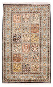  Kashmir Ren Silke Teppe 96X158 Ekte Orientalsk Håndknyttet Beige, Brun (Silke, India)