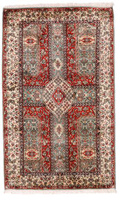  Kashmir Ren Silke Teppe 98X160 Ekte Orientalsk Håndknyttet Mørk Brun/Lys Grå (Silke, India)