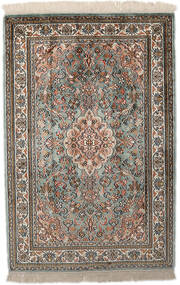  Kashmir Ren Silke Teppe 65X96 Ekte Orientalsk Håndknyttet Lys Grå/Mørk Grå (Silke, India)