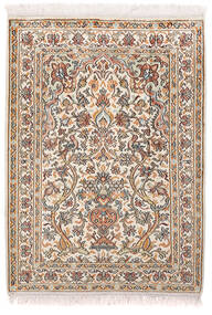  Kashmir Ren Silke Teppe 65X89 Ekte Orientalsk Håndknyttet Hvit/Creme/Mørk Brun (Silke, India)