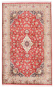  Kashmir Ren Silke Teppe 94X160 Ekte Orientalsk Håndknyttet Beige/Lysbrun (Silke, India)