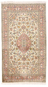  Kashmir Ren Silke Teppe 93X158 Ekte Orientalsk Håndknyttet Hvit/Creme/Mørk Brun (Silke, India)