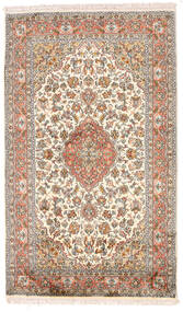  Kashmir Ren Silke Teppe 95X158 Ekte Orientalsk Håndknyttet Mørk Brun/Hvit/Creme (Silke, India)