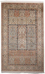  Kashmir Ren Silke Teppe 97X153 Ekte Orientalsk Håndknyttet Mørk Brun/Mørk Grå (Silke, India)