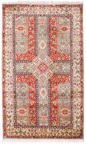  Kashmir Ren Silke Teppe 95X157 Ekte Orientalsk Håndknyttet Rød, Beige (Silke, )