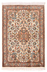  Kashmir Ren Silke Teppe 64X94 Ekte Orientalsk Håndknyttet Beige/Brun (Silke, )