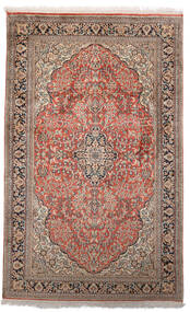  Kashmir Ren Silke Teppe 96X154 Ekte Orientalsk Håndknyttet Mørk Rød/Lys Grå (Silke, India)