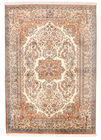  Kashmir Ren Silke Teppe 129X182 Ekte Orientalsk Håndknyttet Lyserosa/Lysbrun (Silke, India)