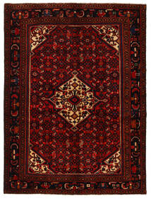  Hosseinabad Teppe 155X210 Ekte Orientalsk Håndknyttet Mørk Rød, Rød (Ull, Persia/Iran)