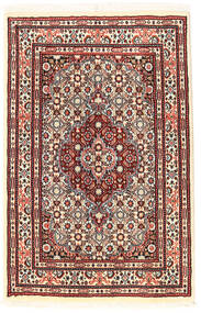  Moud Teppe 56X89 Ekte Orientalsk Håndknyttet Mørk Brun/Mørk Rød ( Persia/Iran)