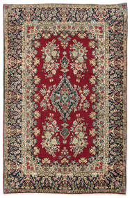  Kerman Teppe 148X227 Ekte Orientalsk Håndknyttet Mørk Brun/Mørk Rød (Ull/Silke, Persia/Iran)
