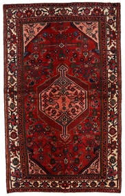  Hosseinabad Teppe 132X215 Ekte Orientalsk Håndknyttet Mørk Rød/Rød (Ull, )