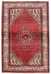  Sarough Teppe 103X153 Ekte Orientalsk Håndknyttet Rød/Mørk Lilla (Ull, Persia/Iran)