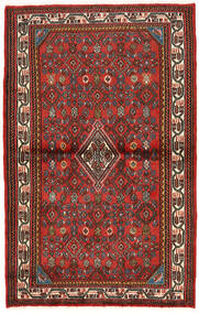  Hosseinabad Teppe 98X156 Ekte Orientalsk Håndknyttet Rød/Brun (Ull, )