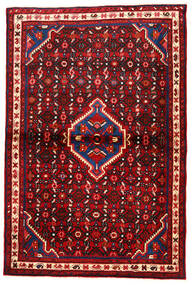  Hosseinabad Teppe 104X157 Ekte Orientalsk Håndknyttet Rust/Mørk Rød/Svart (Ull, Persia/Iran)