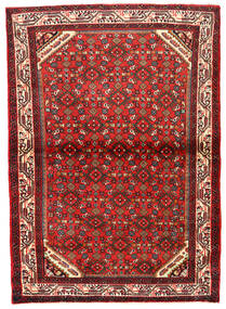  Hosseinabad Teppe 105X149 Ekte Orientalsk Håndknyttet Rød/Brun (Ull, )