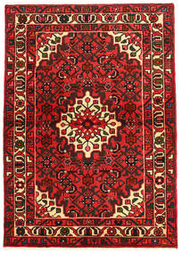 Hosseinabad Teppe 97X140 Ekte Orientalsk Håndknyttet Rød/Brun (Ull, )