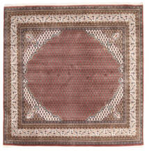 Mir Indisk Teppe 200X201 Ekte Orientalsk Håndknyttet Kvadratisk Mørk Rød/Brun (Ull, India)