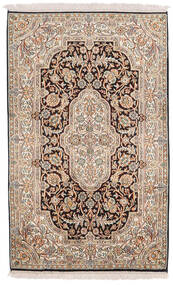 Kashmir Ren Silke Teppe 83X135 Ekte Orientalsk Håndknyttet Brun/Beige (Silke, )