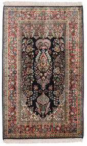  Kashmir Ren Silke Teppe 77X125 Ekte Orientalsk Håndknyttet Mørk Brun/Lys Grå (Silke, India)
