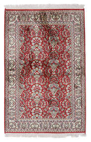  Kashmir Ren Silke Teppe 80X122 Ekte Orientalsk Håndknyttet Lys Grå/Mørk Grå (Silke, India)