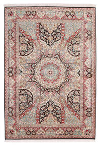  Kashmir Ren Silke Teppe 130X189 Ekte Orientalsk Håndknyttet Lysbrun/Lyserosa (Silke, India)