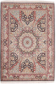 Kashmir Ren Silke Teppe Teppe 123X184 Brun/Rød (Silke, India)