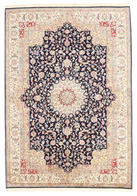  Kashmir Ren Silke Teppe 173X247 Ekte Orientalsk Håndknyttet Gul/Mørk Grå (Silke, India)
