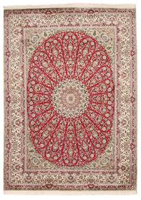 161X222 Kashmir Ren Silke Teppe Teppe Orientalsk Beige/Rød (Silke, India)